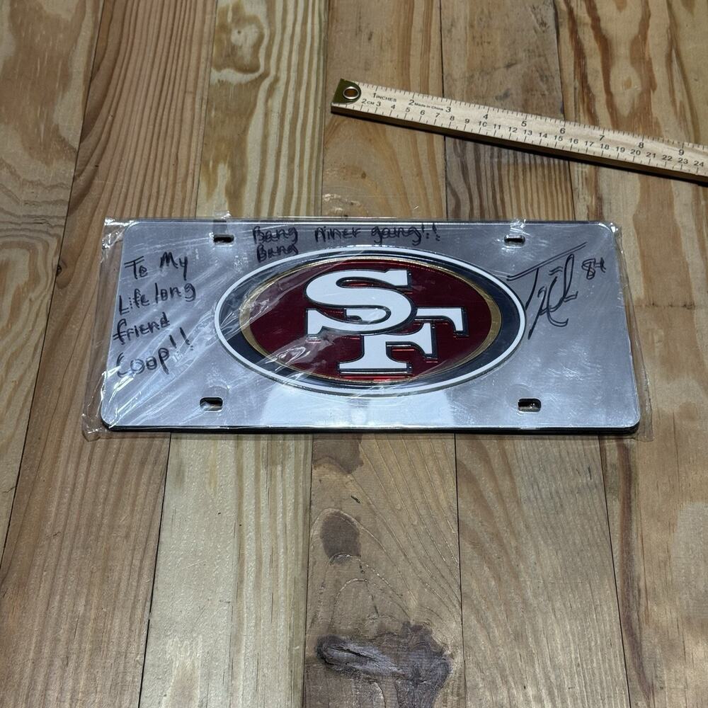 1984 Tim Holmoe Signed San Francisco 49ers License Plate Autograph No COA